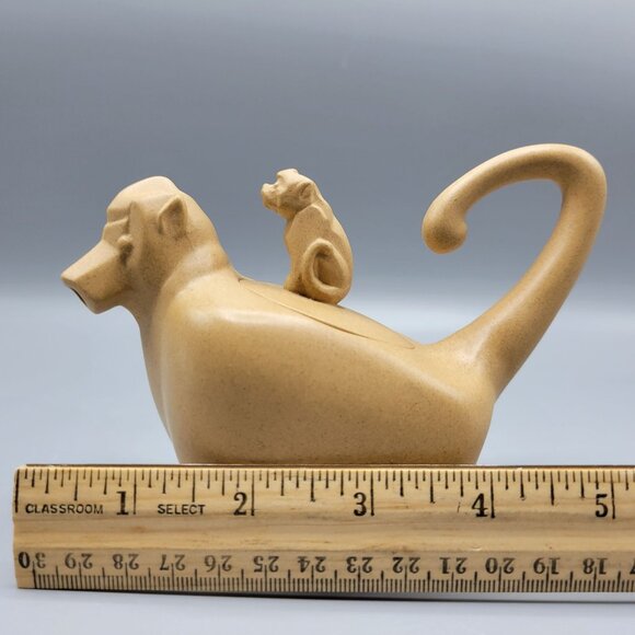 Vintage Chinese Monkey w/ Baby Monkey Shaped Teapot Clay Signed/Stamped - Picture 15 of 16